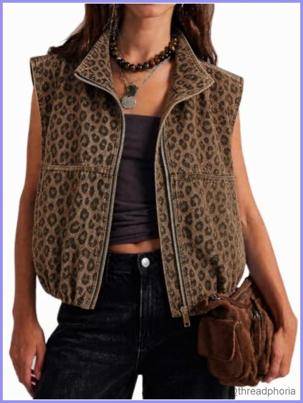 Denim Vest Zip Up Sleeveless Jean Top Summer Casual Layering